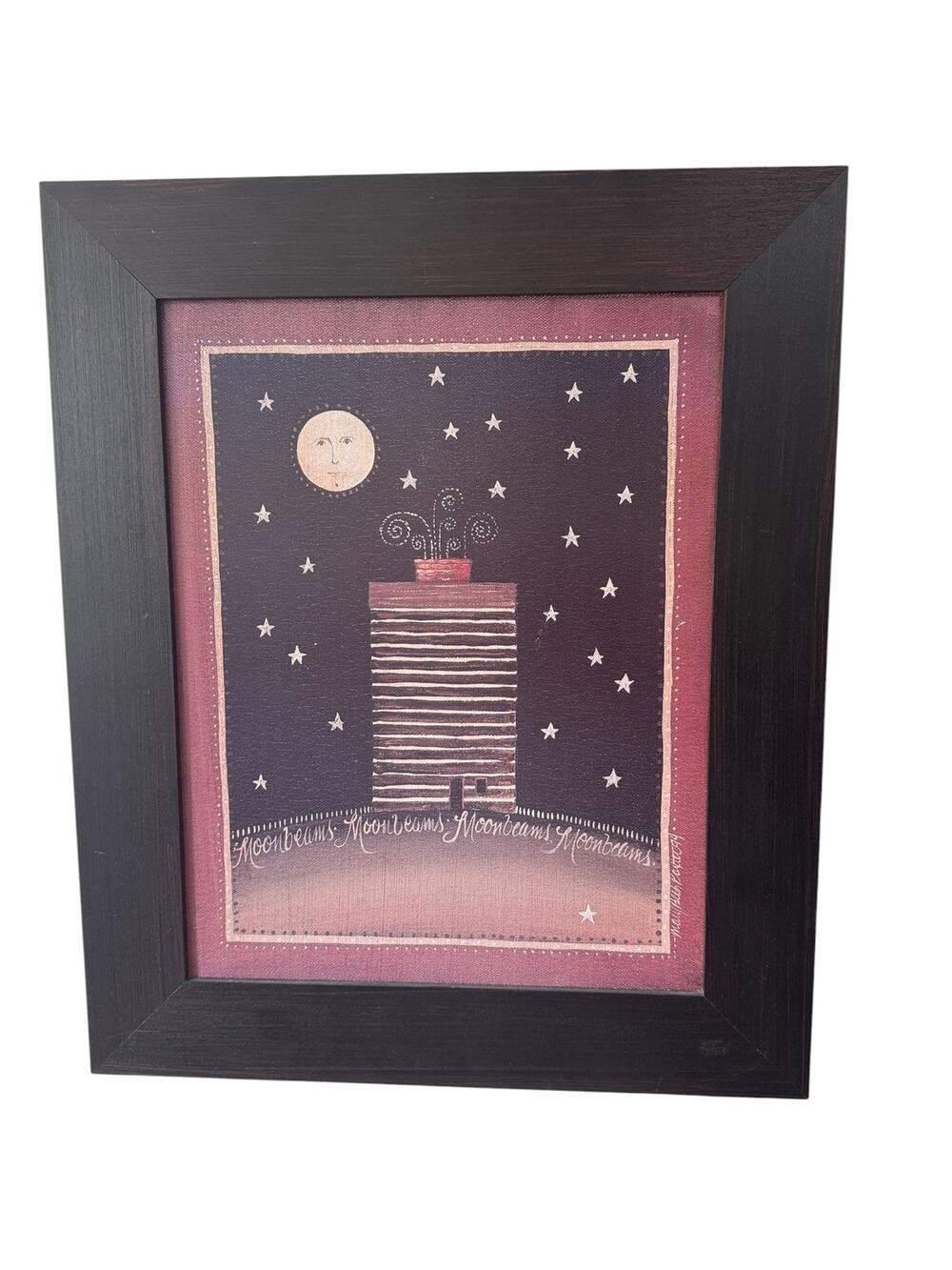 Mary Beth Baxter Celestial Moonbeams Folk Art Print Wood Frame